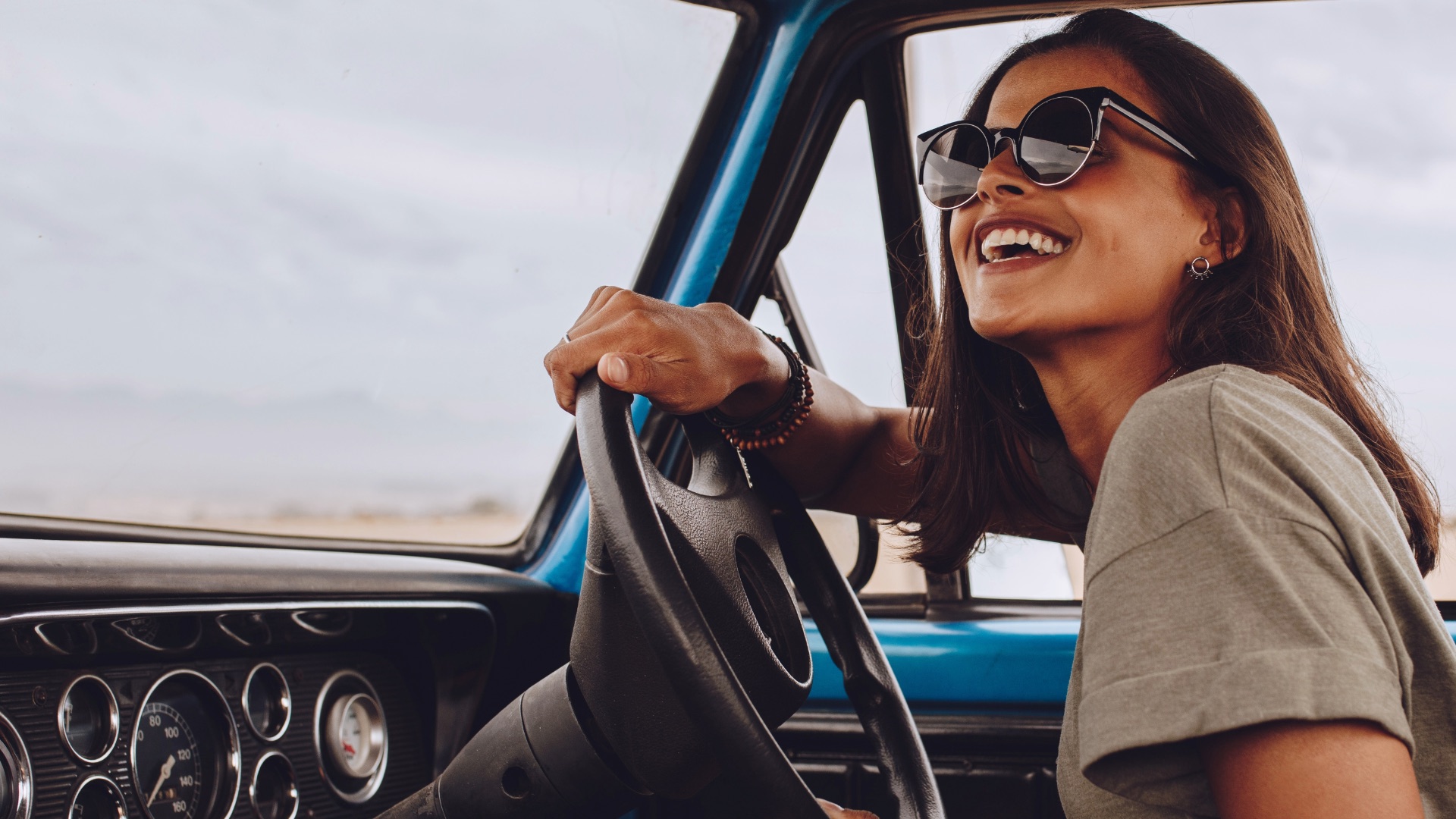 A driver enjoying the open road